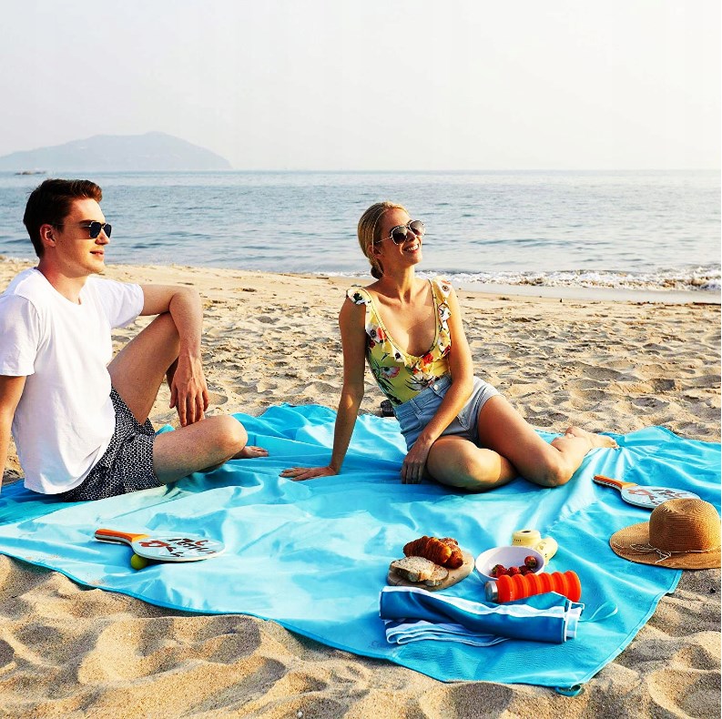 MATA PLAŻOWA KOC NA PLAŻĘ BIWAK PIKNIK 200X200 cm MIX KOLOR XJ3548
