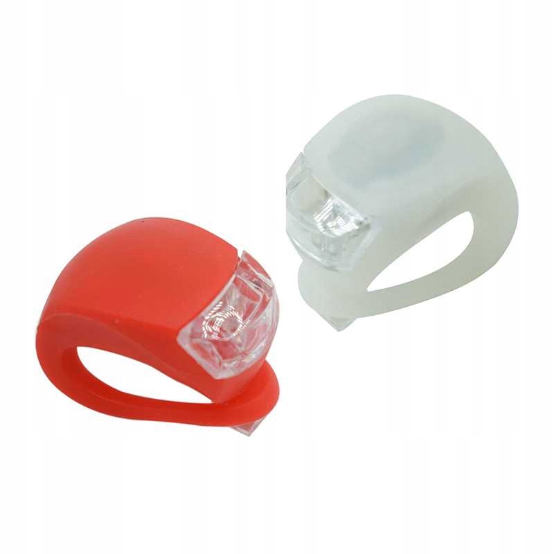LAMPKA ROWEROWA SILIKON 2 LED 2 SZTUKI PRZÓD TYŁ  XJ2275