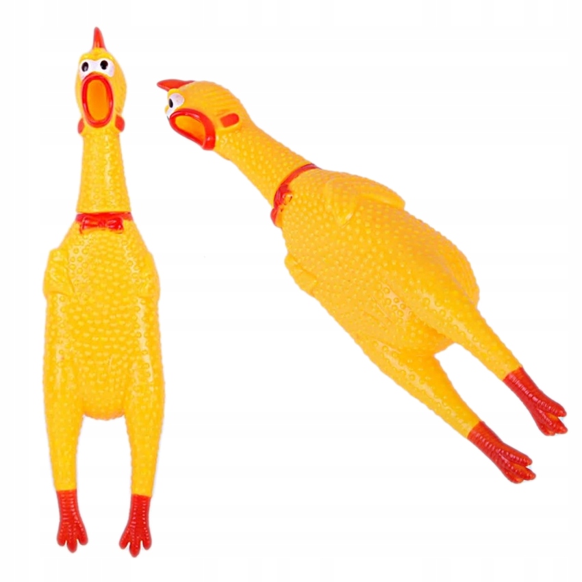 GRYZAK DLA PSA GUMOWY KURCZAK PISZCZĄCA ZABAWKA  36 CM XJ3327