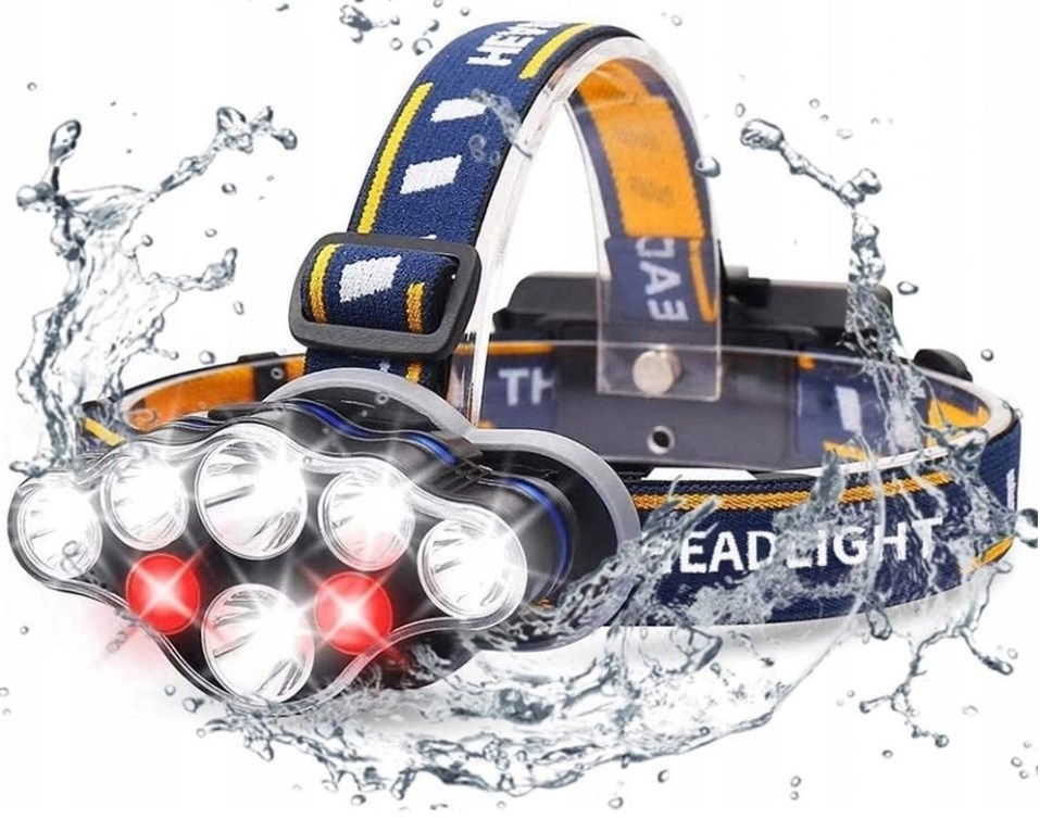 LATARKA CZOŁOWA CZOŁÓWKA 7 LED AKUMULATOR USB XJ3858