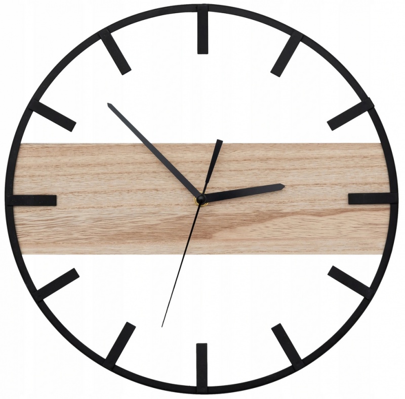 Zegar ścienny loft rzymski metalowy drewno 40 cm