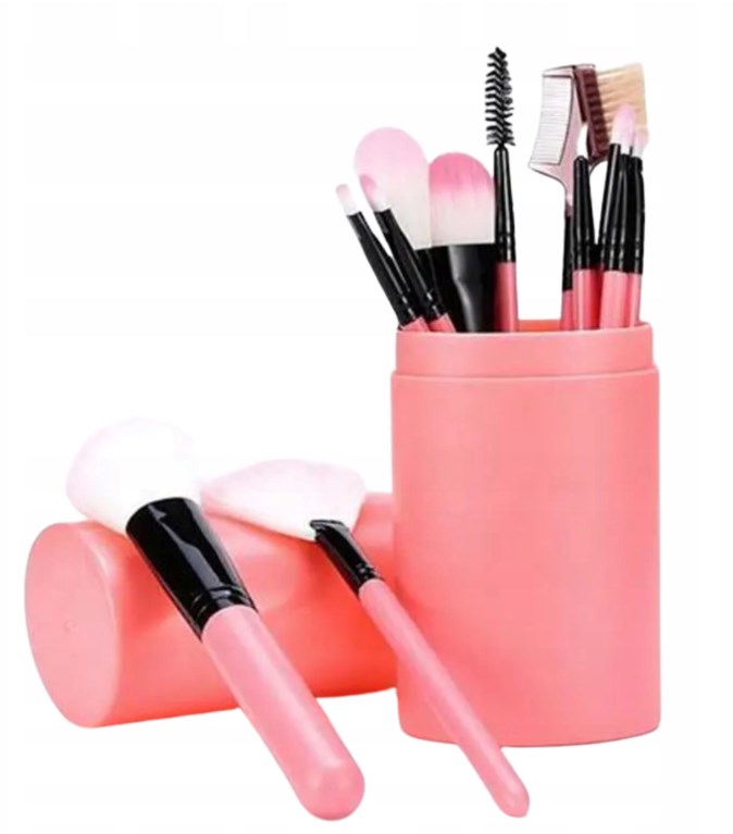 ZESTAW PĘDZLI DO MAKIJAŻU 12 SZTUK + ETUI  XJ4416