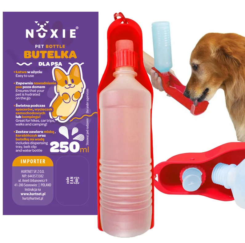 NUXIE® Duża butelka turystyczna dla psa bidon miska 250ml 1419