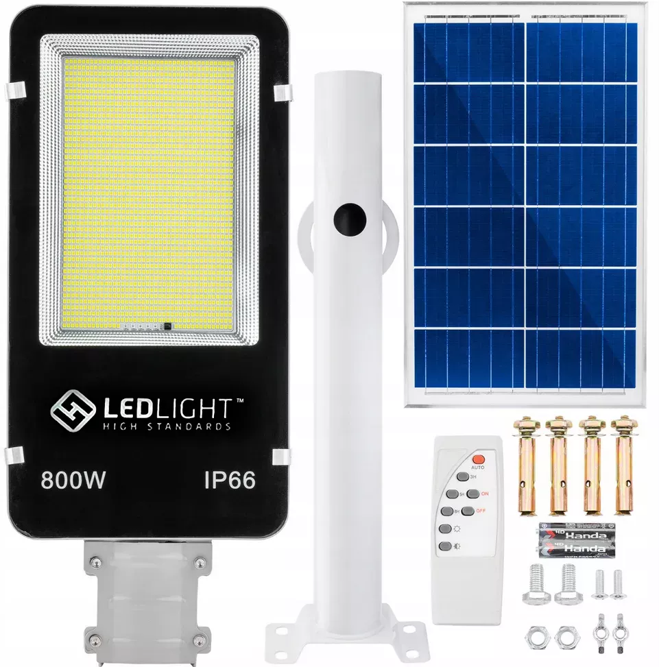 Lampa uliczna solarna 500 led panel uchwyt pilot premium ip66 800w ST800W