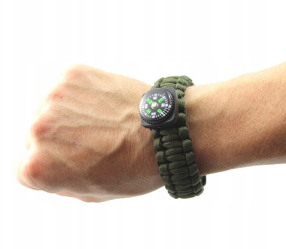 Opaska bransoletka paracord survival kompas gwizdek 1141
