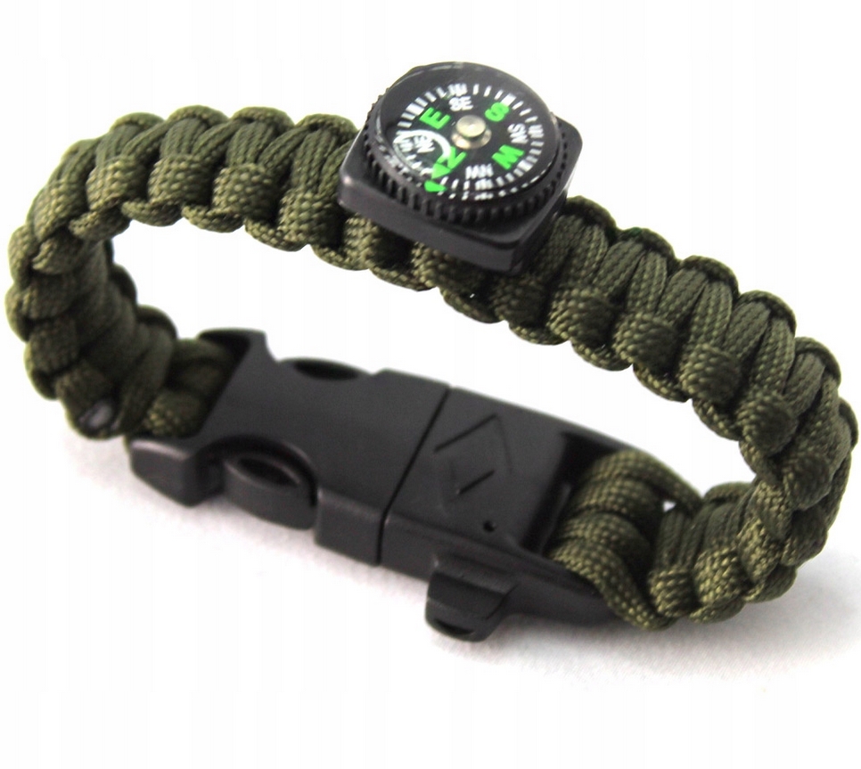 Opaska bransoletka paracord survival kompas gwizdek 1141