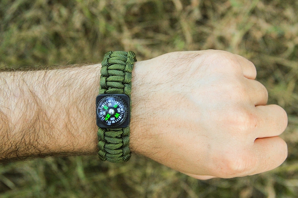 Opaska bransoletka paracord survival kompas gwizdek 1141