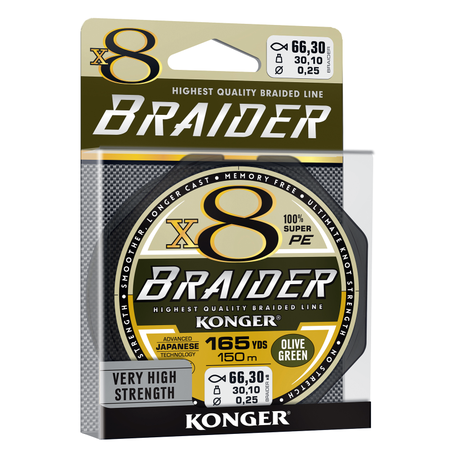 PLECIONKA BRAIDER X8 LIME GREEN 0,06/150 KONGER
