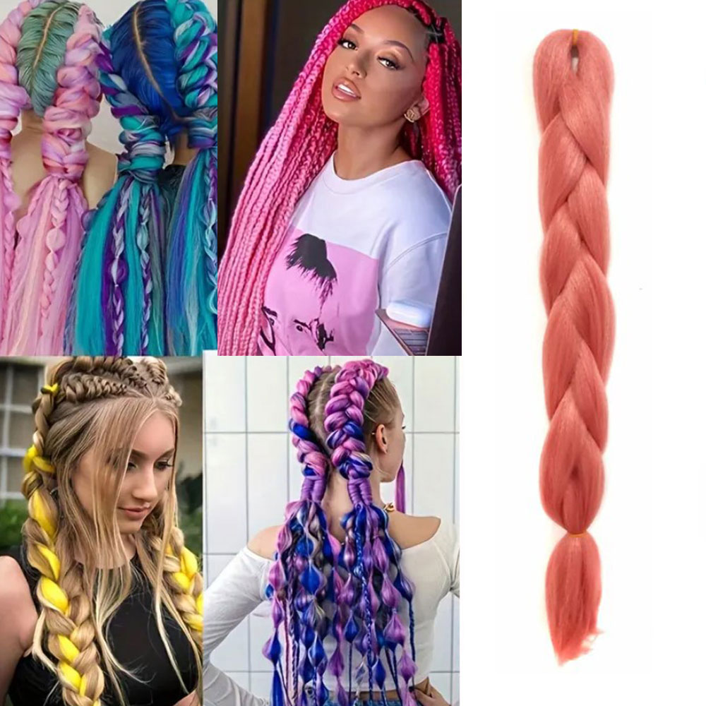 WŁOSY SYNTETYCZNE KOLOROWE WARKOCZYKI 60 CM XJ4791