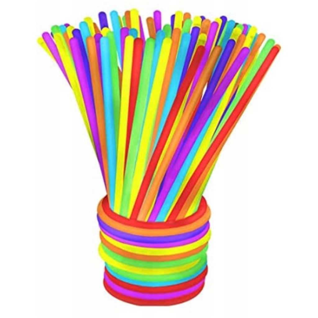 PAŁECZKI ŚWIECĄCE FLUORESCENCYJNE OPASKI 100 SZTUK BRANSOLETKI XJ4741