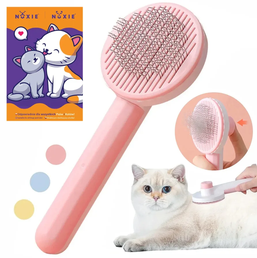 NUXIE® Szczotka do sierści dla psa kota samoczyszcząca 19cm 0869