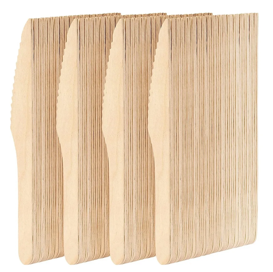 Noże drewniane jednorazowe ekologiczne zestaw 100szt 2537