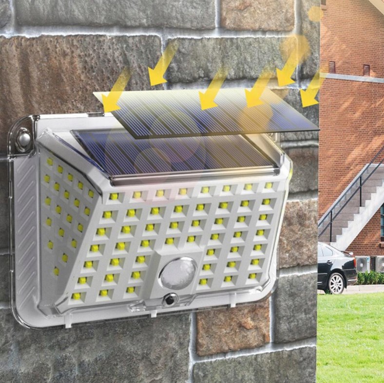LAMPA SOLARNA KINKIET  90 LED ŚCIENNA Z CZUJNIKIEM  XJ5043