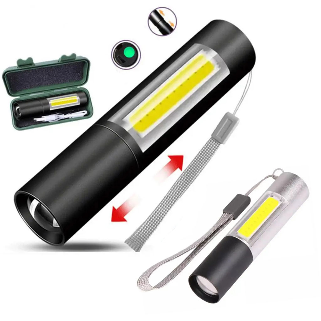LATARKA LED Mini latarka przenośna USB akumulator XJ5050
