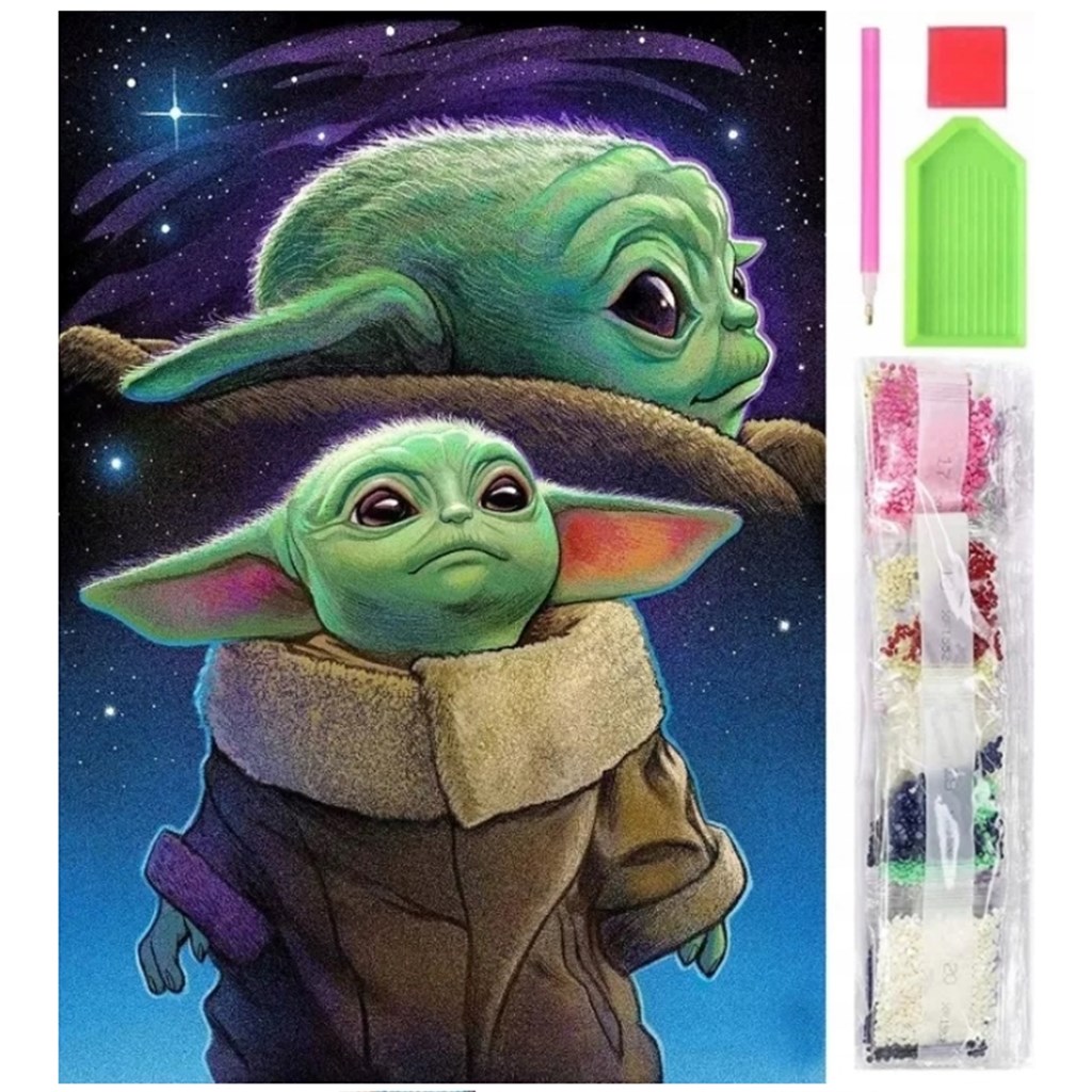 HAFT DIAMENTOWY Baby Yoda mozaika zestaw 30x40 cm XJ5142