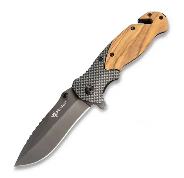 FOXTER® Nóż składany ratowniczy myśliwski survival 21cm 2647