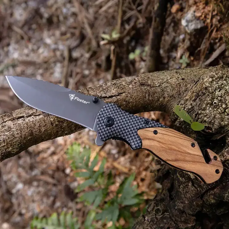 FOXTER® Nóż składany ratowniczy myśliwski survival 21cm 2647
