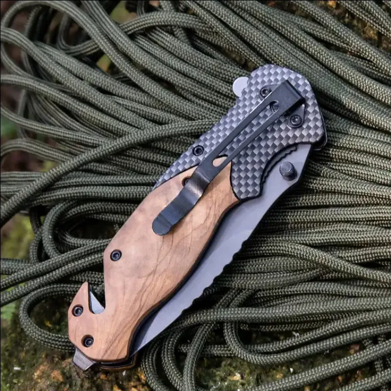 FOXTER® Nóż składany ratowniczy myśliwski survival 21cm 2647