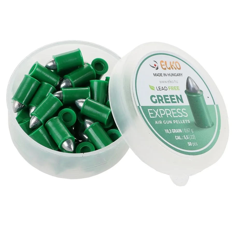 Śrut stalowy teflonowy bezołowiowy ostry ELKO green zielony 5,5mm EL55GREEN