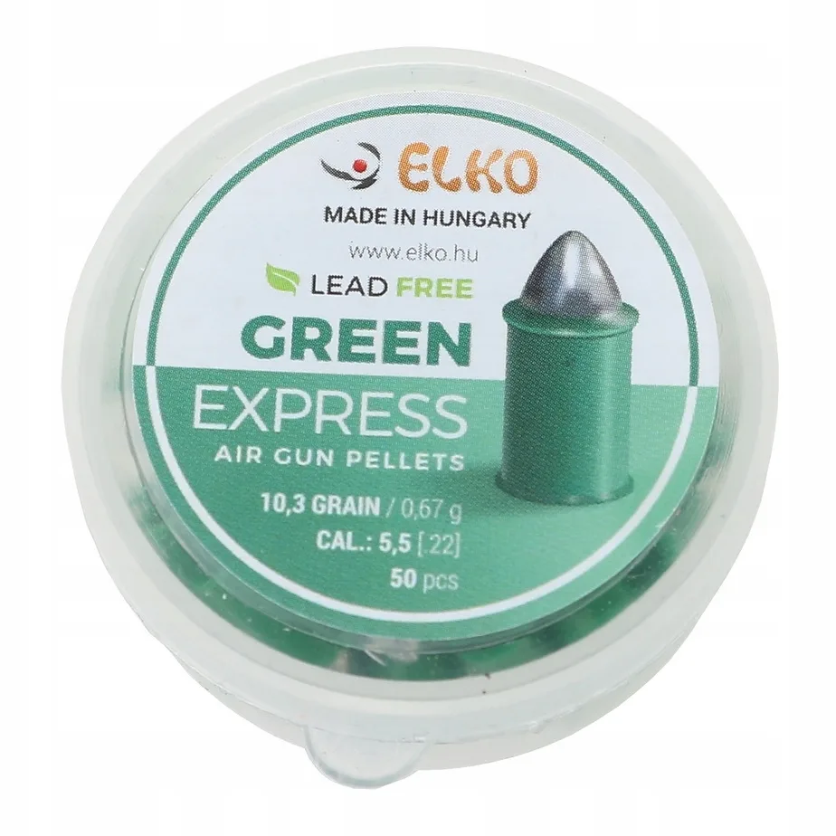 Śrut stalowy teflonowy bezołowiowy ostry ELKO green zielony 5,5mm EL55GREEN