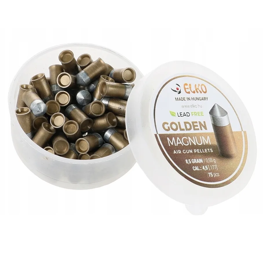 Śrut stalowy teflonowy bezołowiowy ostry ELKO golden złoty 4,5mm EL45GOLDEN