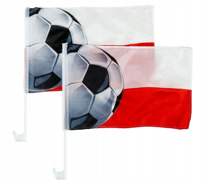FLAGA na samochód POLSKA 42x28x44 cm DWIE FLAGI POLSKI CENA ZA 2 SZTUKI SYMBOL 3308