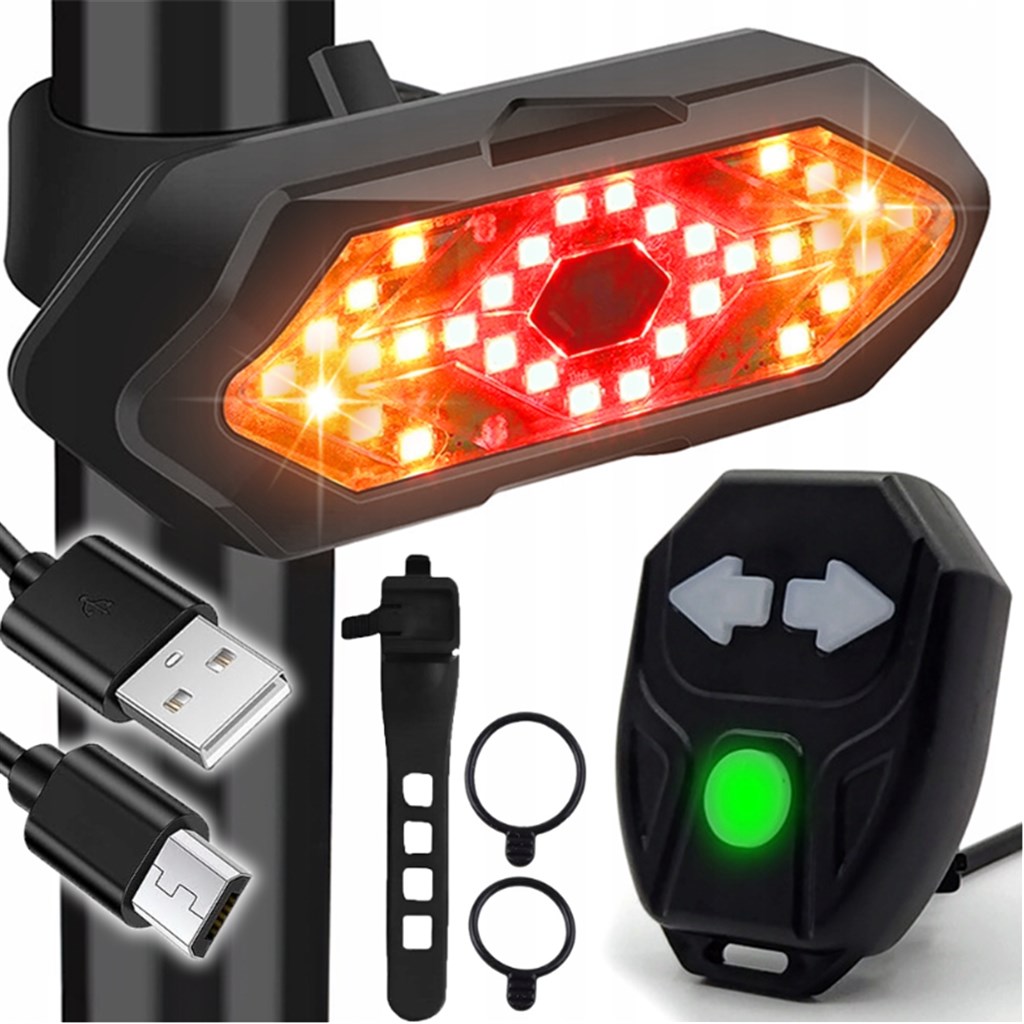 KIERUNKOWSKAZ DO HULAJNOGI ROWERU LAMPKA ROWEROWA LED + PILOT  XJ5252