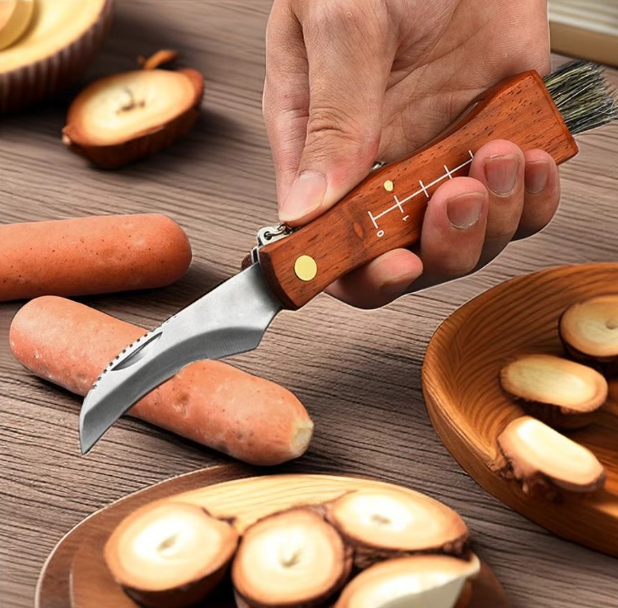 NÓŻ DO GRZYBÓW SKŁADANY SCYZORYK 17 CM Z MIOTEŁKĄ B-SQUL XJ5526