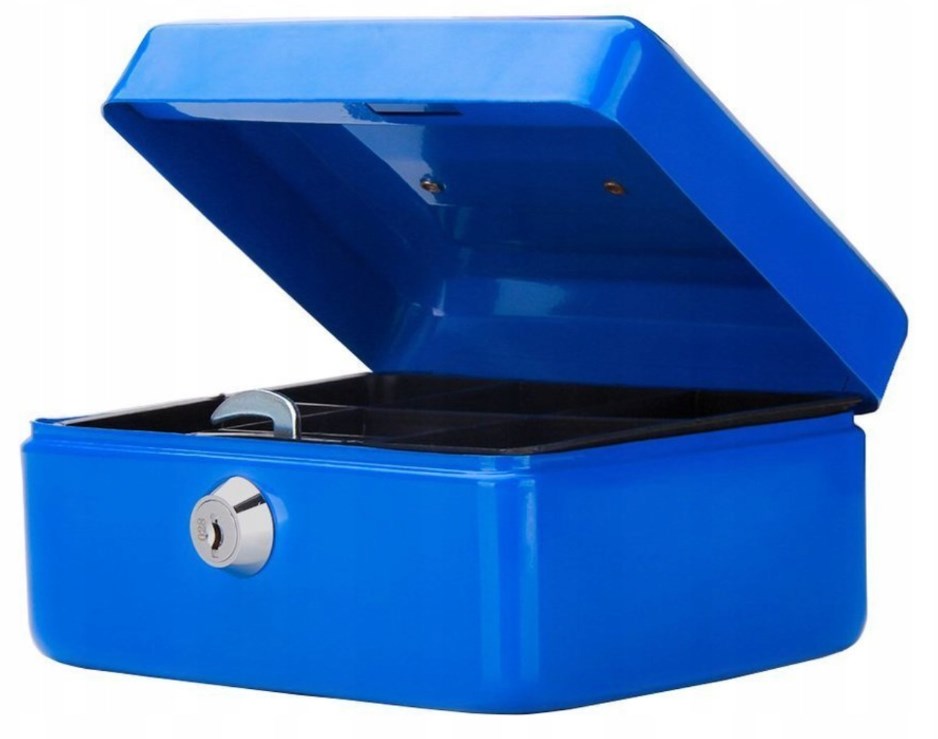 KASETKA METALOWA NA PIENIĄDZE SEJF 25*18*9 CM XJ5599