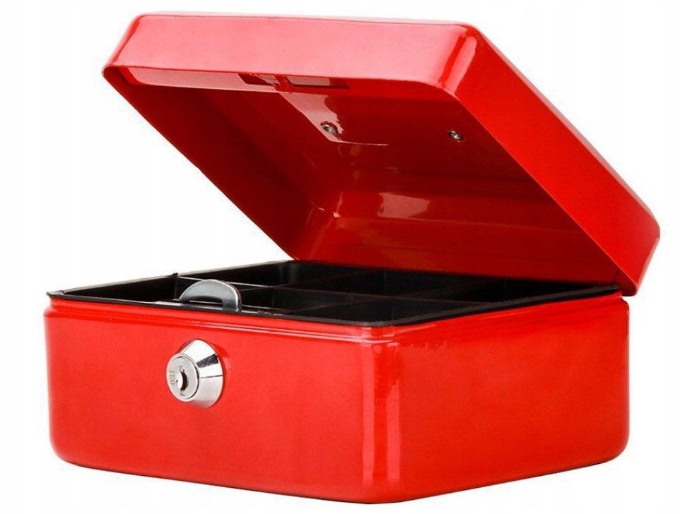 KASETKA METALOWA NA PIENIĄDZE SEJF 25*18*9 CM XJ5599