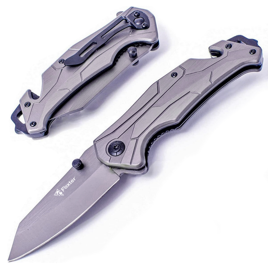 FOXTER® Nóż składany ratowniczy wojskowy taktyczny 20cm 2288