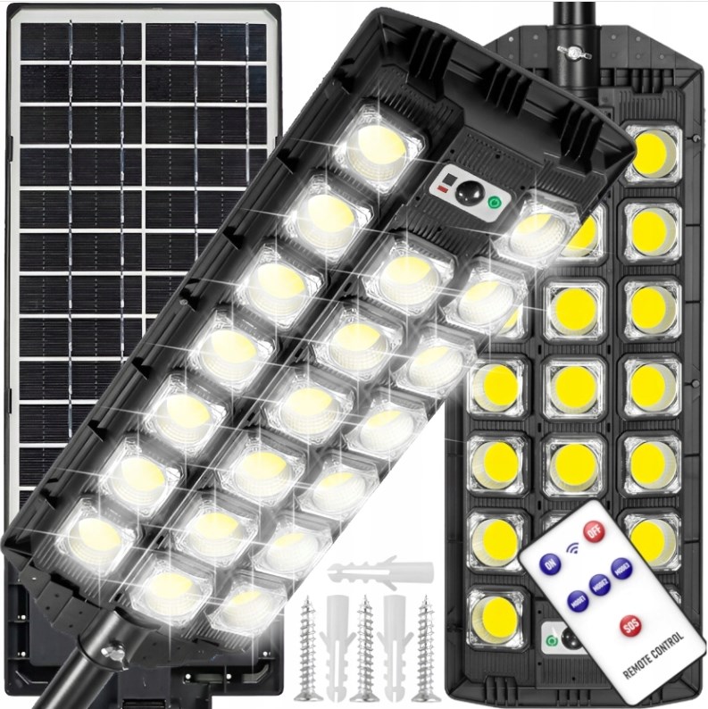 LAMPA ULICZNA SOLARNA LED Z CZUJNIKIEM + PILOT XJ5641