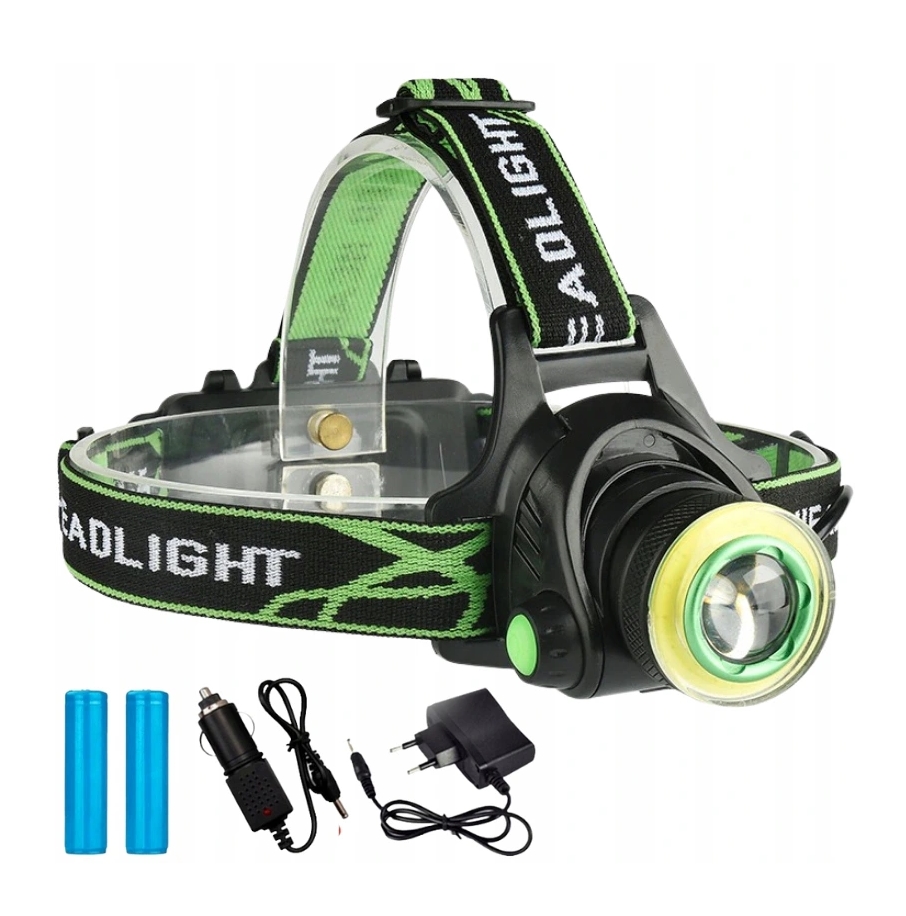 GENETIC® Latarka czołowa led czołówka xml t6 ring cob zoom 800m 1247