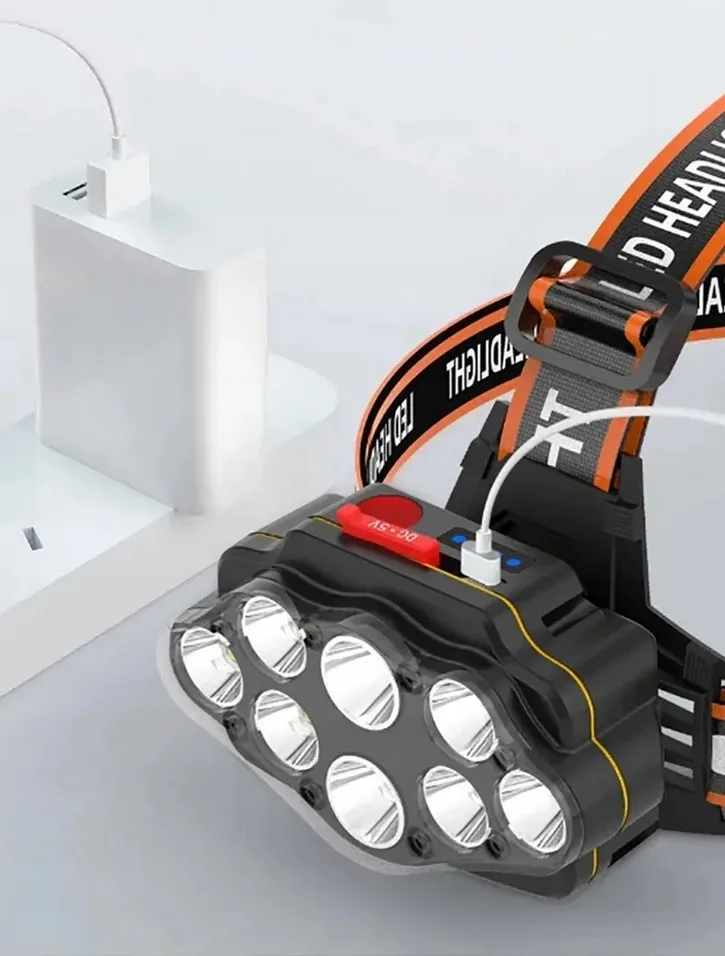 GENETIC® Latarka czołowa lampka czołówka 8 led akumulator 2421