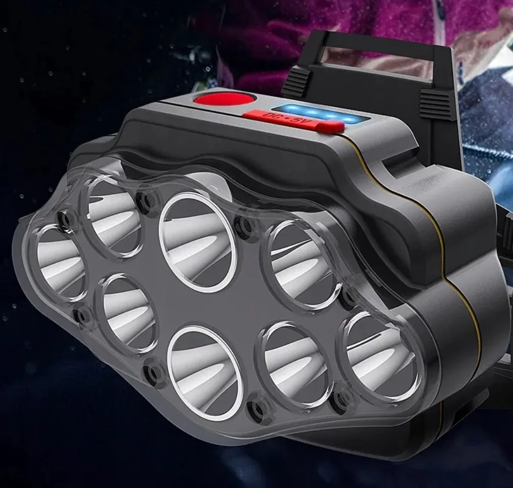 GENETIC® Latarka czołowa lampka czołówka 8 led akumulator 2421