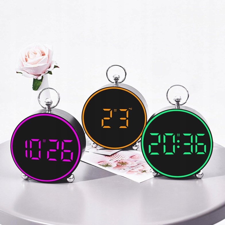 BUDZIK ZEGAR LED ELEKTRONICZNY CYFROWY TEMPERATURA GODZINA ALARM REGULACJA  XJ5739
