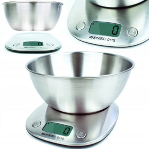 WAGA KUCHENNA 5 KG Z MISĄ STALOWA PRECYZYJNA ELEKTRONICZNA XJ4069
