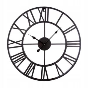ZEGAR METALOWY ŚCIENNY RETRO 60 CM CZARNY XC038