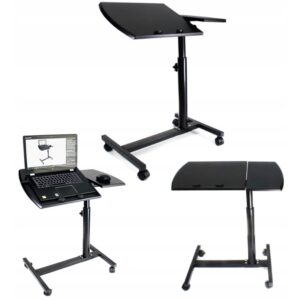 STOLIK METALOWY POD LAPTOPA SKŁADANY BIURKO PC NA KÓŁKACH XJ691