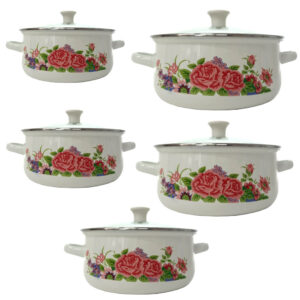 GARNKI EMALIOWANE 5 PCS GARNKÓW EMALIA KOMPLET XSM1125-2 B
