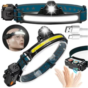 LATARKA CZOLOWA Z CZUJNIKIEM CZOŁÓWKA 2x LED CZUJNIK RUCHU ZOOM RJ5103