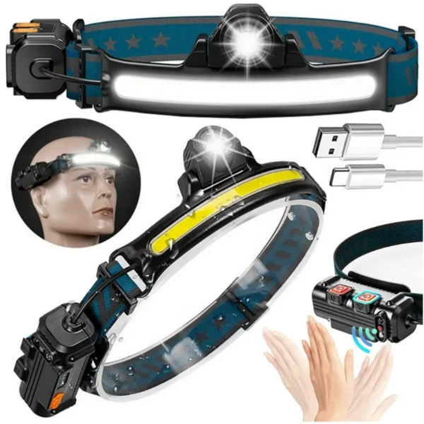 LATARKA CZOLOWA Z CZUJNIKIEM CZOŁÓWKA 2x LED CZUJNIK RUCHU ZOOM RJ5103