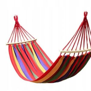 HAMAK LEŻAK  DWUOSOBOWY Z DRĄŻKIEM 200 x 80cm OGRÓD XR114