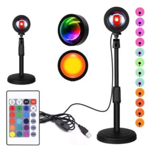 LAMPA SUNSET RGB TŁO DO ZDJĘĆ + PILOT WIELOKOLOROWA XJ5003
