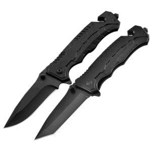 NÓŻ SKŁADANY RATOWNICZY MYŚLIWSKI SURVIVAL 23 CM XJ4476 CZARNY