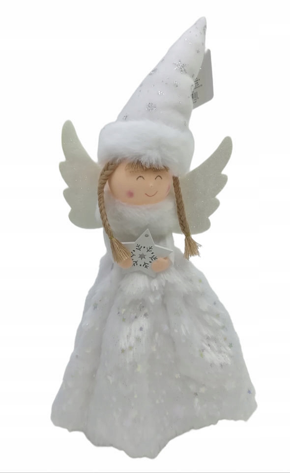 ANIOŁEK ŚWIĄTECZNA DEKORACJA / OZDOBA NA BUTELKĘ ANIOŁEK STOI 32 CM SYMBOL A1476