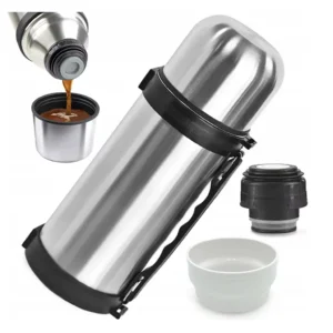 TERMOS METAL 1200 ML DUŻY TERMOS NA HERBATĘ KAWĘ UCHWYT + DWA KUBKI RJ4750