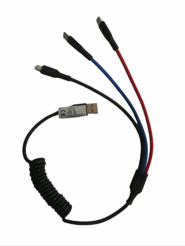 KABEL USB DO TELEFONU 3 W 1 TYP C MICRO IPHONE SYMBOL RJ5009
