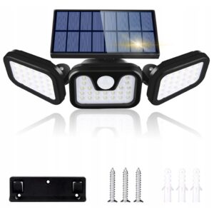 LAMPA SOLARNA Z CZUJNIKIEM RUCHU ZEWNĘTRZNA LED 74 LED XJ4497