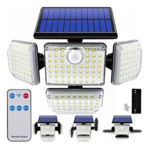 LAMPA SOLARNA 181 LED + PILOT Czujnik Ruchu Zmierzchu HALOGEN XJ4860